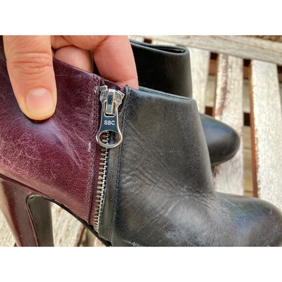 SEE BY CHLOE two tone booties with heel and side zipper size 6.5 (36.5 EU) women - Picture 4 of 9